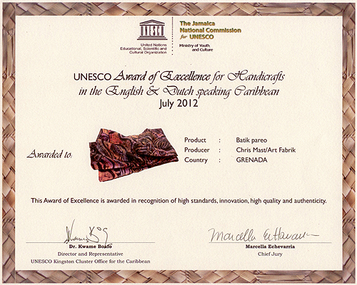 Unesco certificate